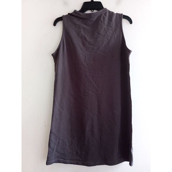 NWT By Egreis "Sandrea" Grey Cotton Sleeveless Knee Length Dress size Medium - Picture 2 of 9
